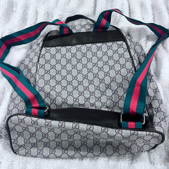 Gucci Beige and Green Backpack with Red Stripes - Picture 6 of 10